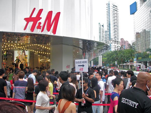 It's not a queue for a cancer cure, it's just H&M.