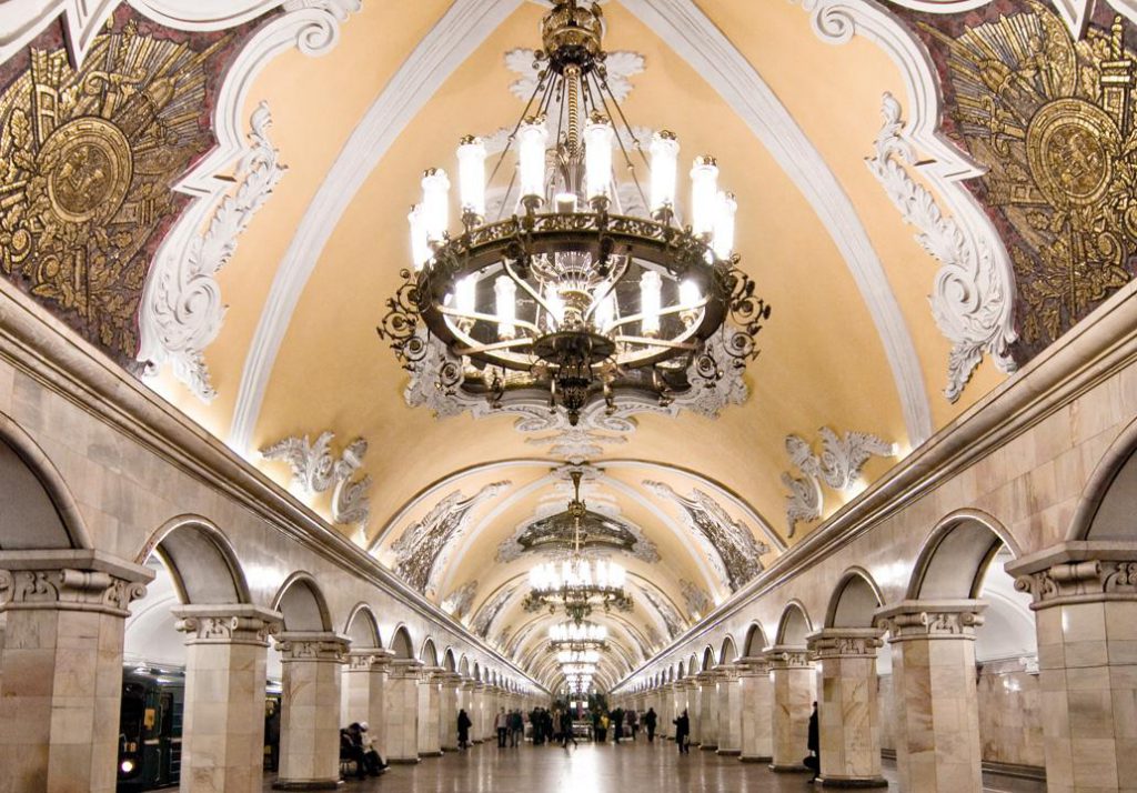 Who has chandeliers in their train stations?? 