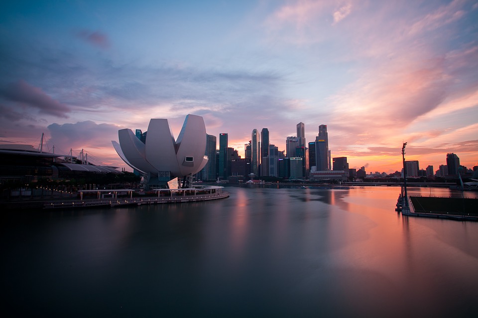 Cbd Singapore Long Exposure Sky Marinarea Building