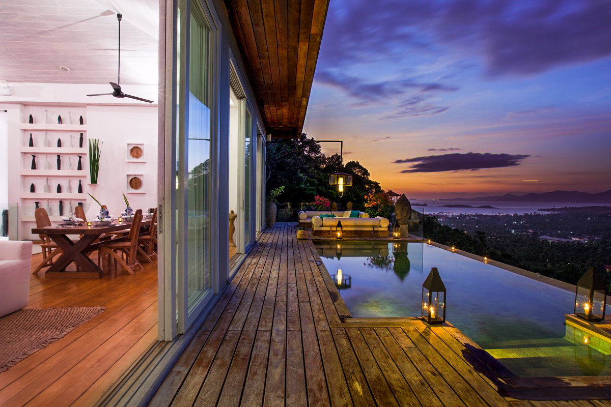 Pool terrace at Villa Belle a Luxury, private villa on Koh Samui, Thailand